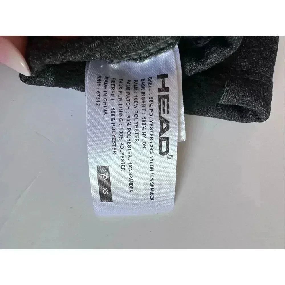 Head Kids Children's Mittens Touchscreen Running Gloves XS Sizes 2-4 Gray Black‎